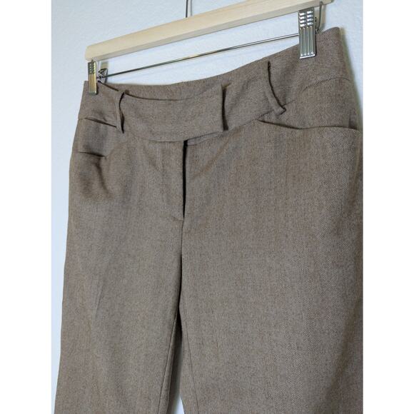 Calvin Klein Women Wool Herringbone Tweed Brown Trouser Pants Size 4 Acadamia - Picture 3 of 11